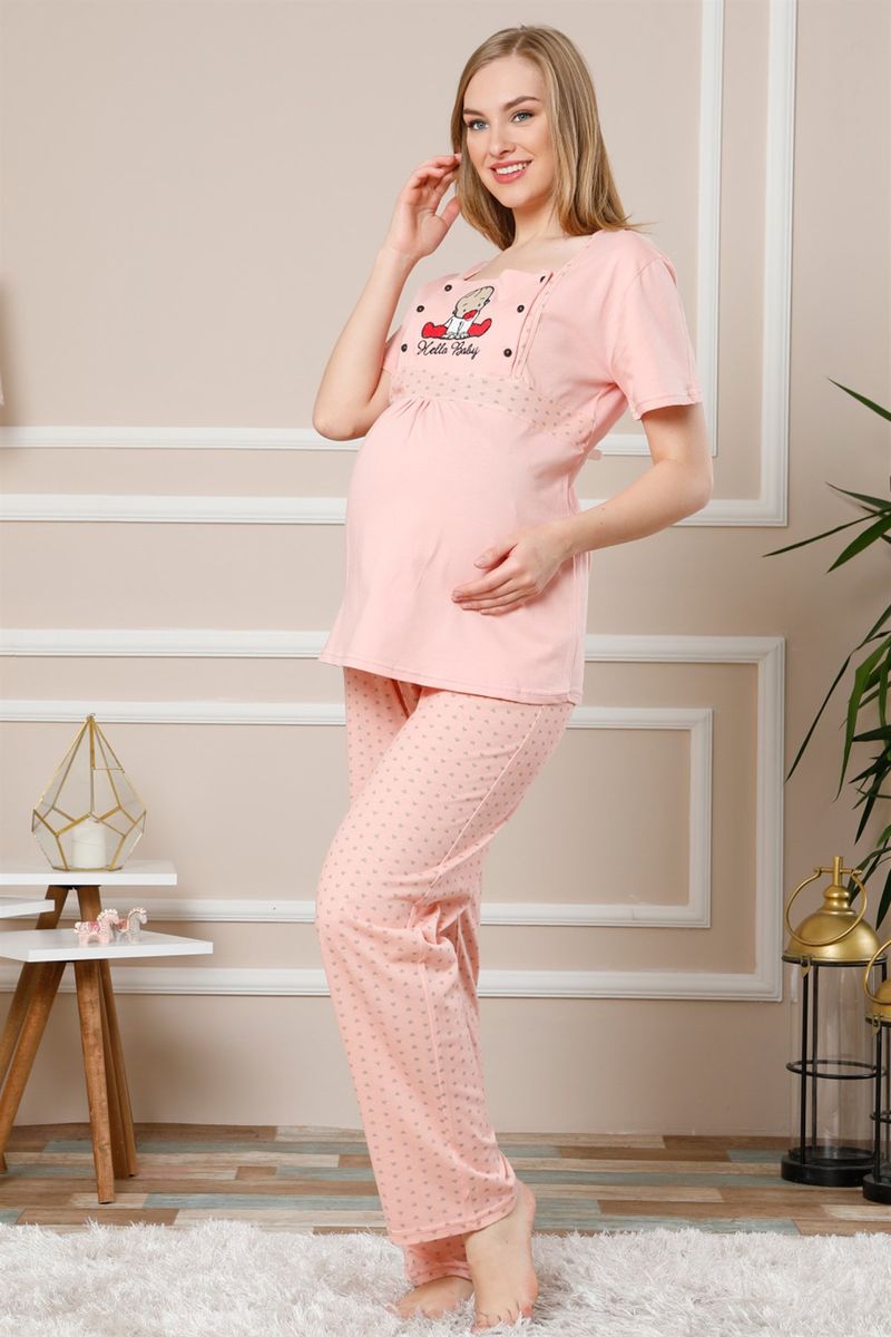 Жіноча беременна піжама SNY 8026 рожевий Жіноча беременна піжама SNY 8026 рожевий з 2
