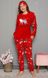 Теплая женская пижама SNY 20047 красный