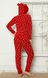 Жіночий флісовий комбінезон з капюшоном Sny 20005 червоний