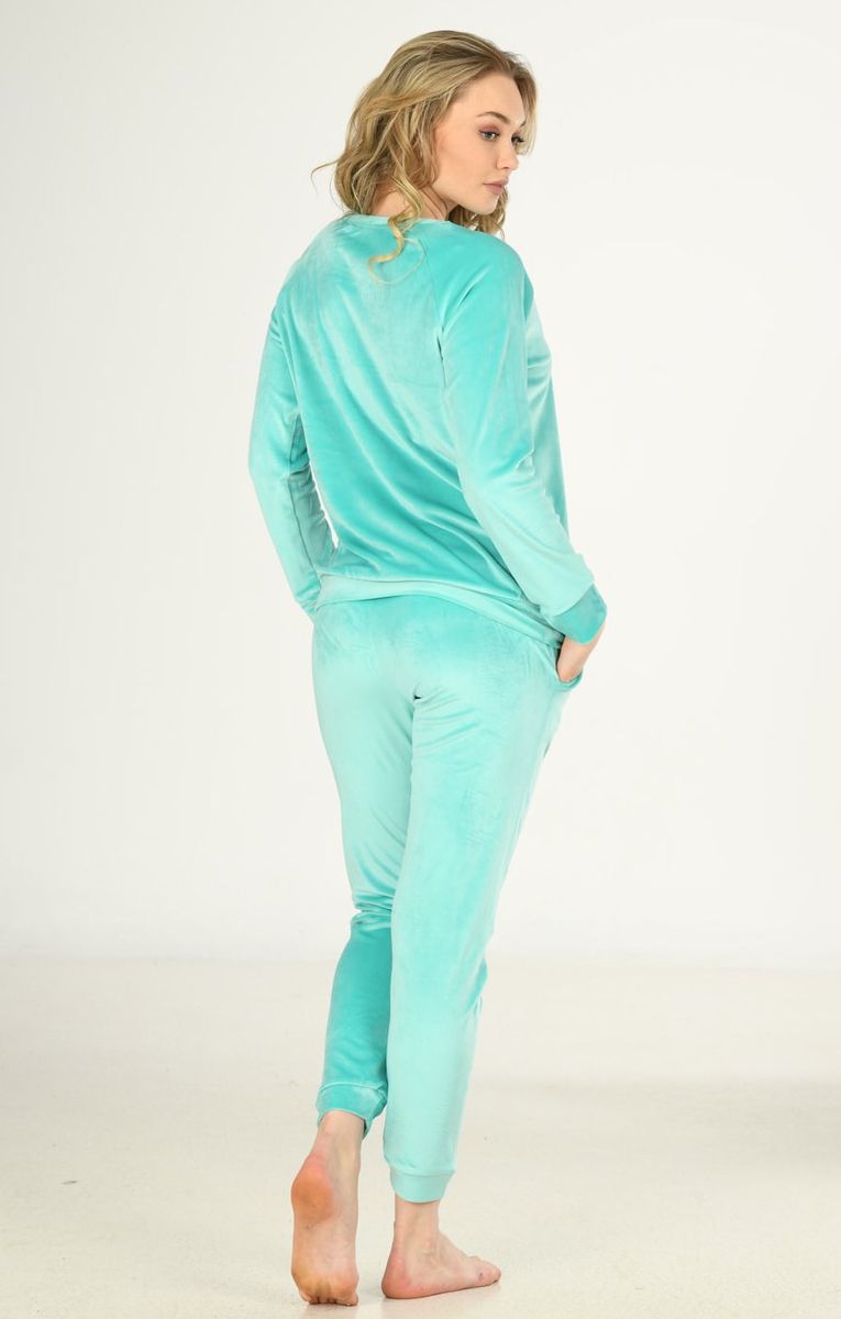 Женская бархатная пижама Jiber 3931 зеленый Женская бархатная пижама Jiber 3931 зеленый из 3