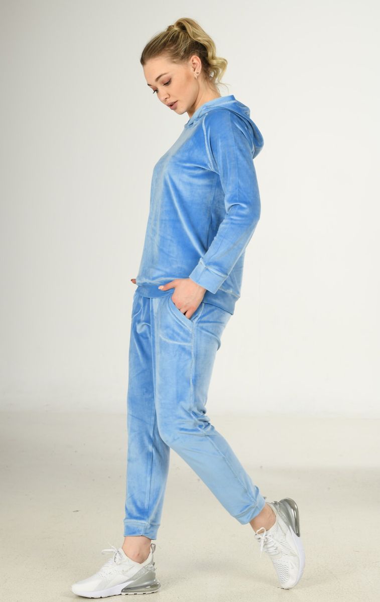 Женская бархатная пижама Jiber 3932 синий Женская бархатная пижама Jiber 3932 синий из 5
